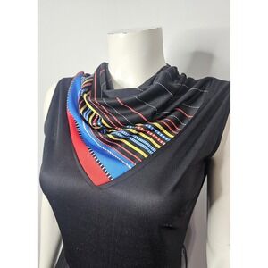 Vintage 1970s Cowl Neck Striped Jumpsuit with Gathered Ankle Cuffs